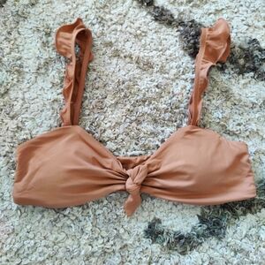 Dippin Daisy Nude Tan Beige Scallop Bikini Top